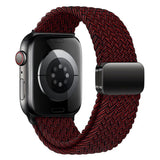 Apple Watch (38/40/SE/41/42mm) Nylon Rem Lippa - Magnetisk Lås - Rød
