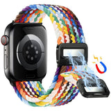 Apple Watch (42/44/SE/45/46/49mm) Nylon Rem Lippa - Magnetisk Lås - Multifarvet