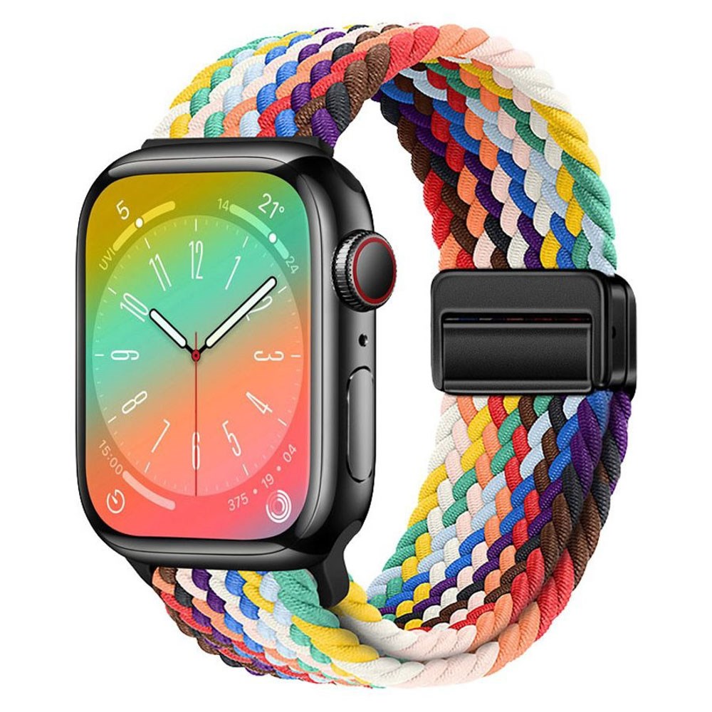 Apple Watch (42/44/SE/45/46/49mm) Nylon Rem Lippa - Magnetisk Lås - Multifarvet