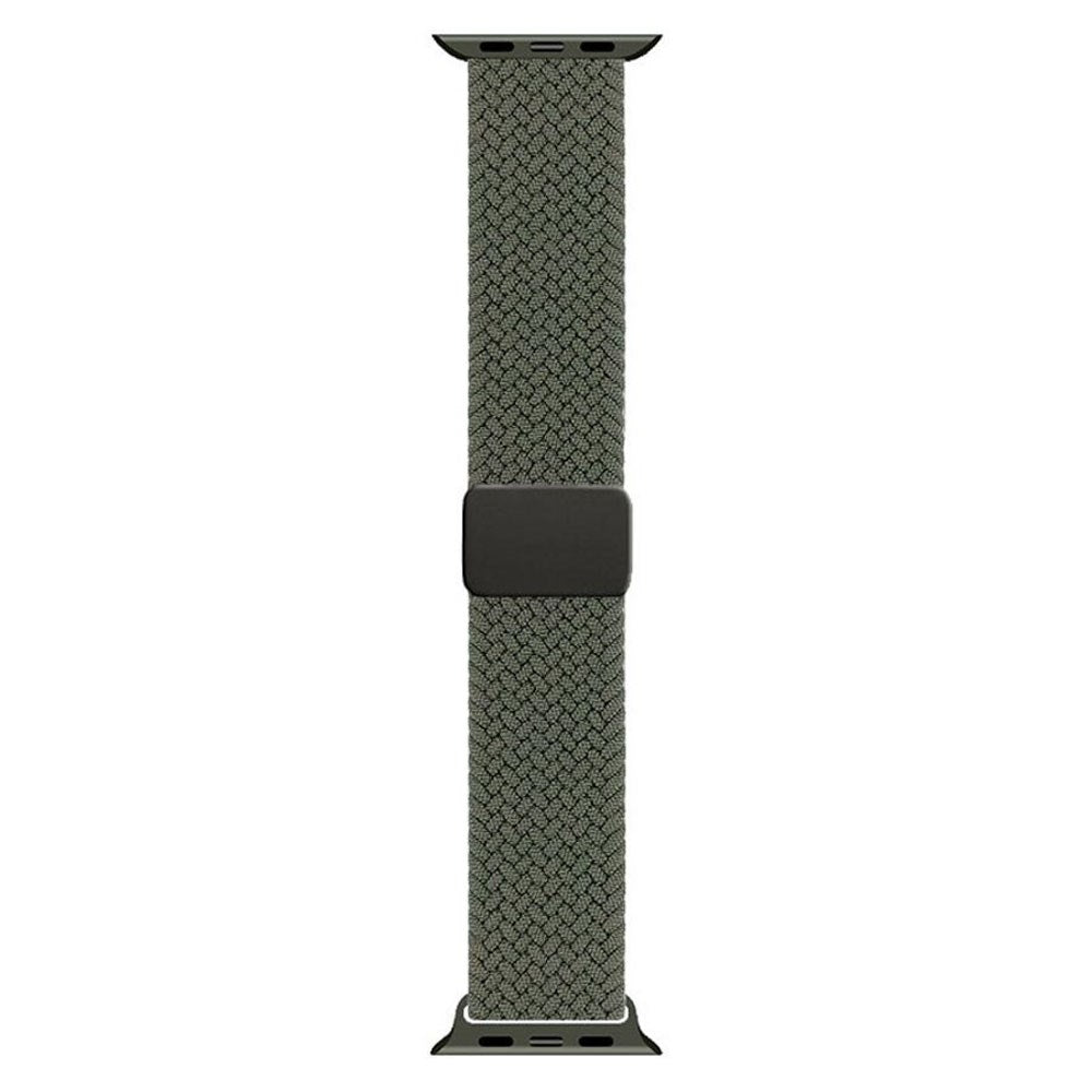 Apple Watch (42/44/SE/45/46/49mm) Nylon Rem Lippa - Magnetisk Lås - Grøn
