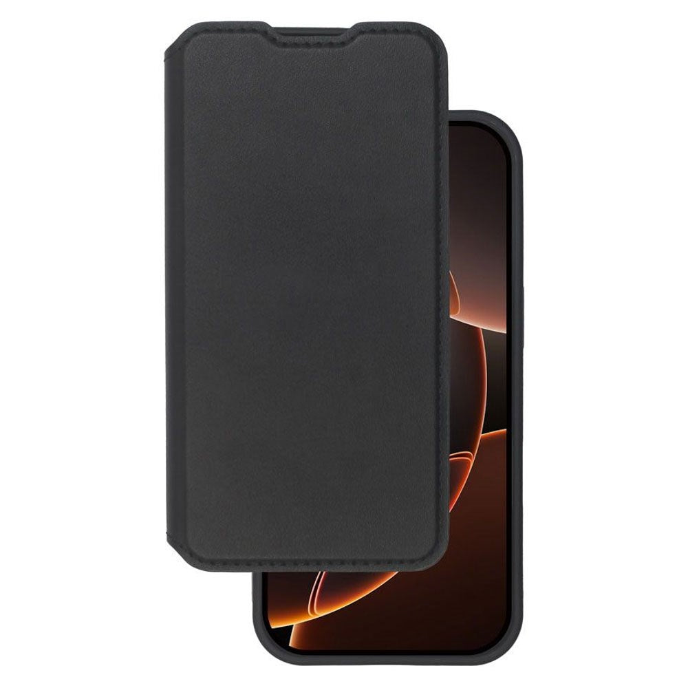 iPhone 16 Lippa Kunstlæder Wallet Flip Cover - Sort