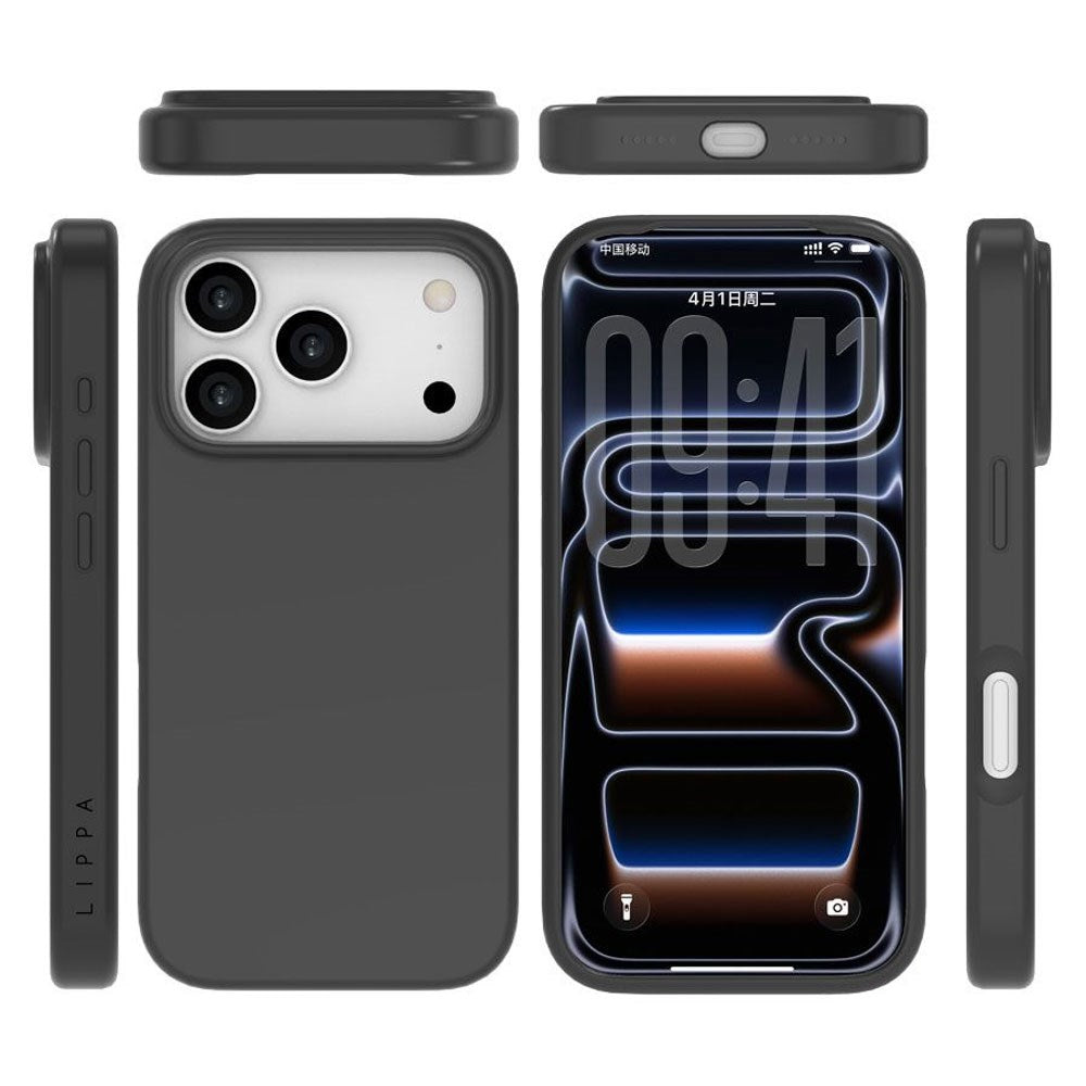 iPhone 17 Pro Lippa Silikone Bagside Cover - MagSafe Kompatibel - Sort