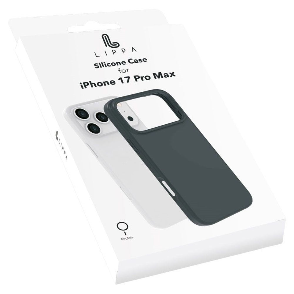 iPhone 17 Pro Max Lippa Silikone Bagside Cover - MagSafe Kompatibel - Sort