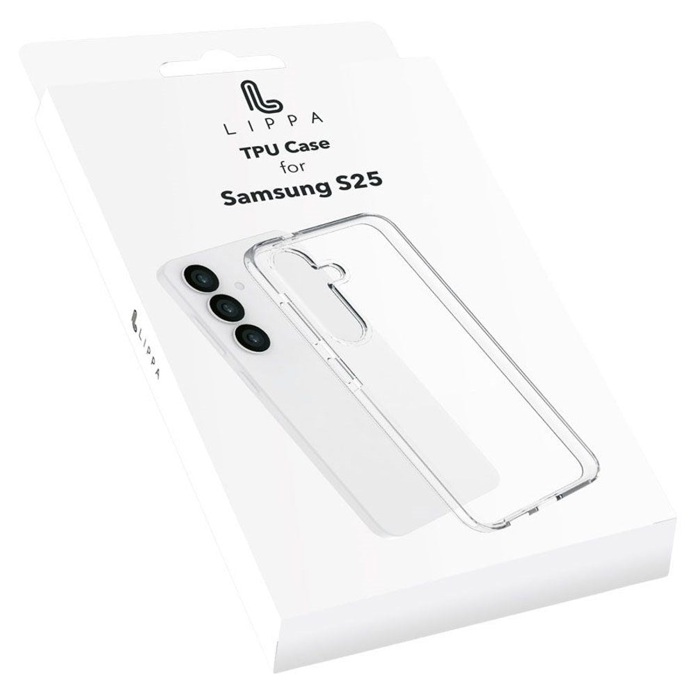 Samsung Galaxy S25 Lippa Fleksibelt Plast Bagside Cover - Gennemsigtig