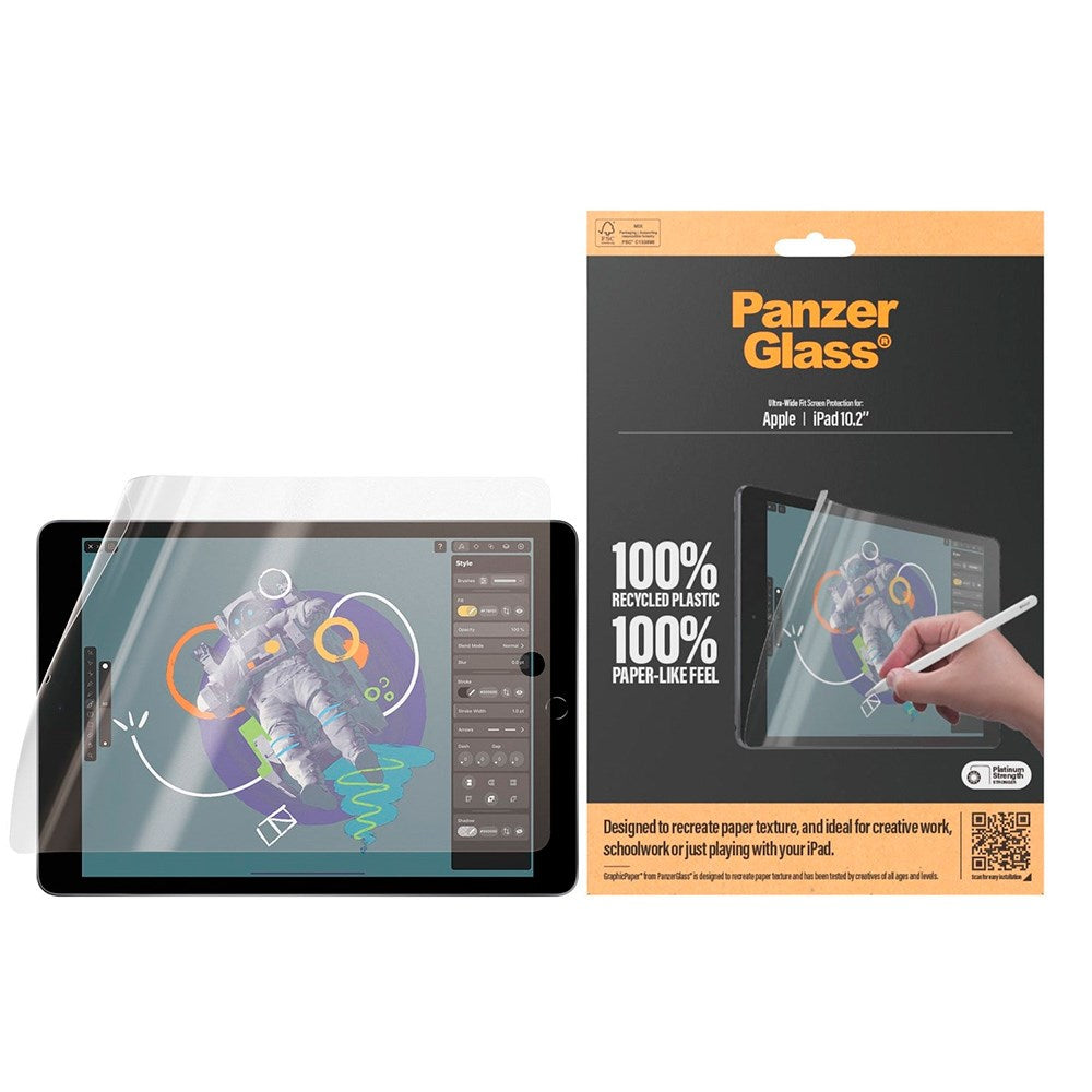 Apple iPad 10.2" (2021/2020/2019) - PanzerGlass Graphicpaper Ultra-Wide Fit - Skærmbeskyttelse - Gennemsigtig