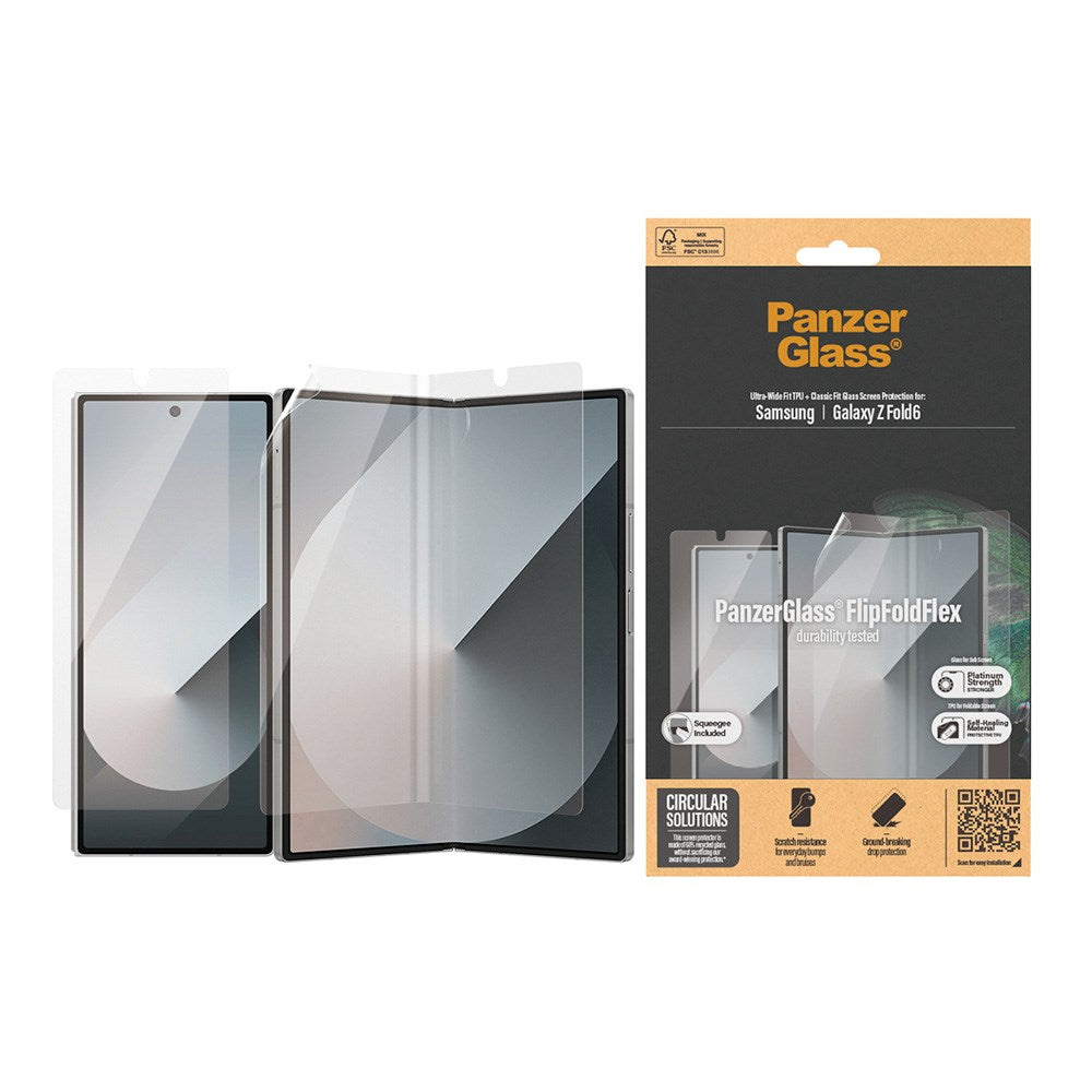 Samsung Galaxy Z Fold6 PanzerGlass FlipFoldFlex Beskyttelsesglas - Platinum Strength - Gennemsigtig