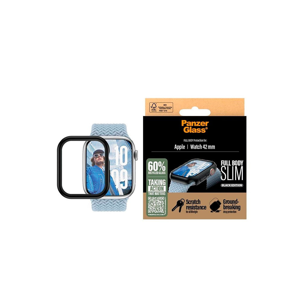 PanzerGlass Apple Watch 11/10 (42mm)Snappie Full Body Slim Cover + Indbygget Skærmbeskyttelse - Sort