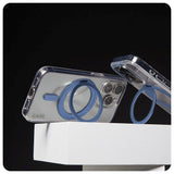 CARE by PanzerGlass iPhone 16 Feature Kickstand Cover - MagSafe Kompatibel - Transparent / Coronet Blue