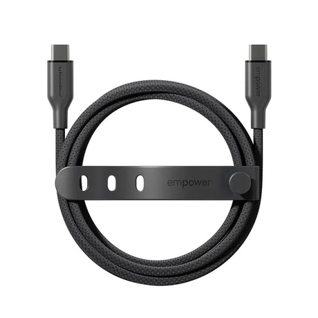 empower by PanzerGlass Racing 1.2m / 60W USB-C til USB-C Kabel - Space Black
