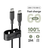 empower by PanzerGlass Racing 2m / 60W USB-C til USB-C Kabel - Space Black