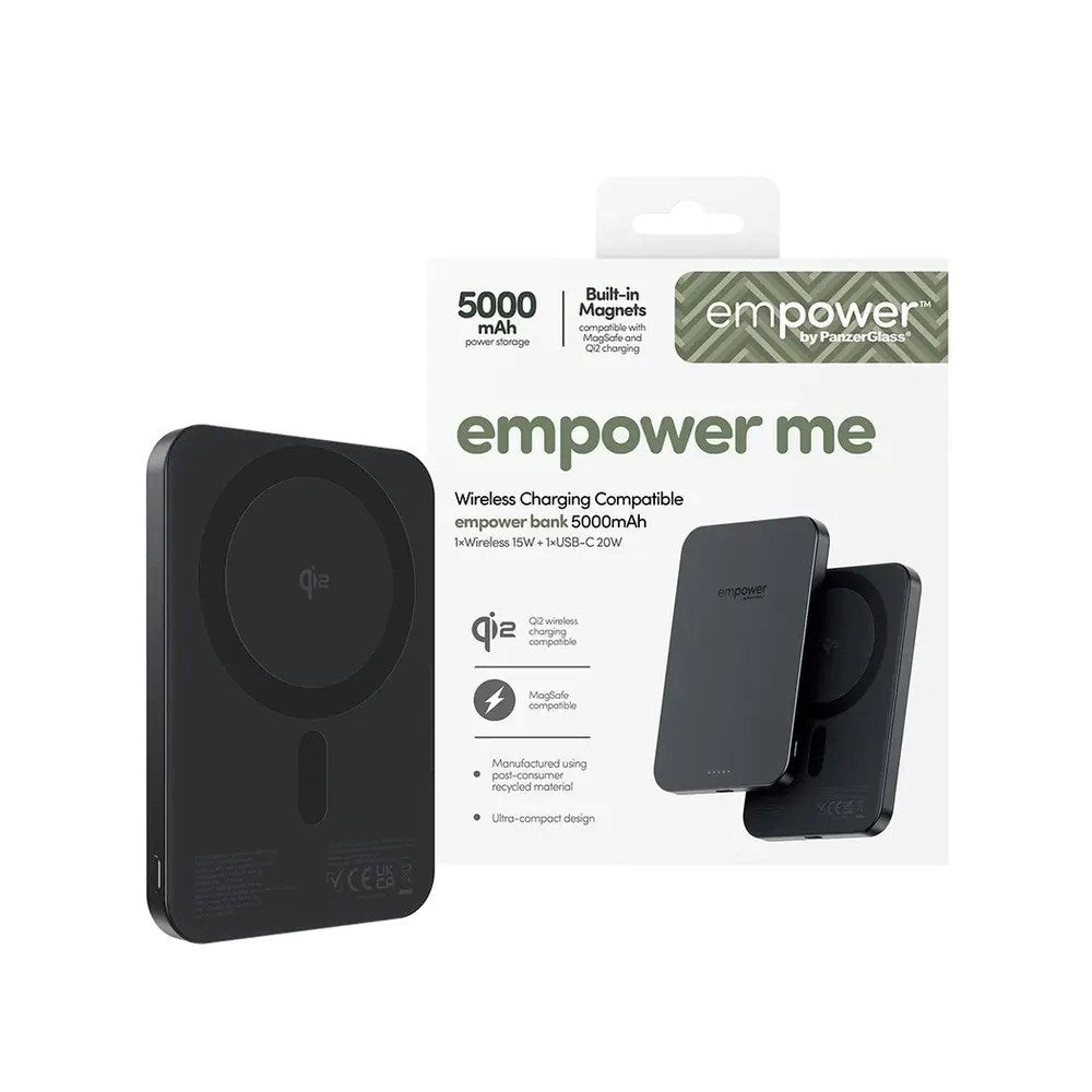 empower by PanzerGlass 5000 mAh empower Bank - Qi2 / MagSafe Kompatibel - Space Black - (DEMO)