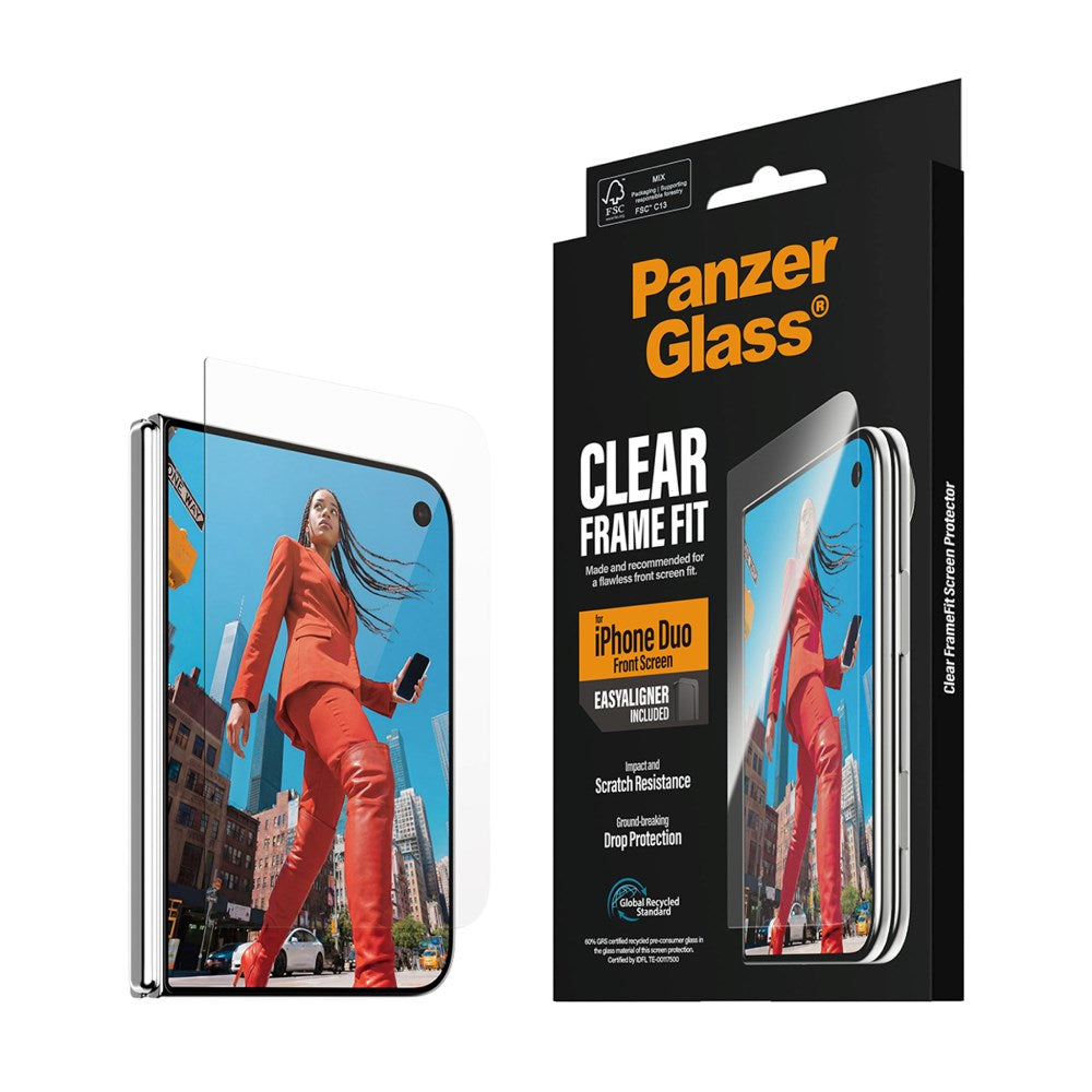 PanzerGlass iPhone Duo Beskyttelsesglas FrameFit med EasyAligner - Gennemsigtig