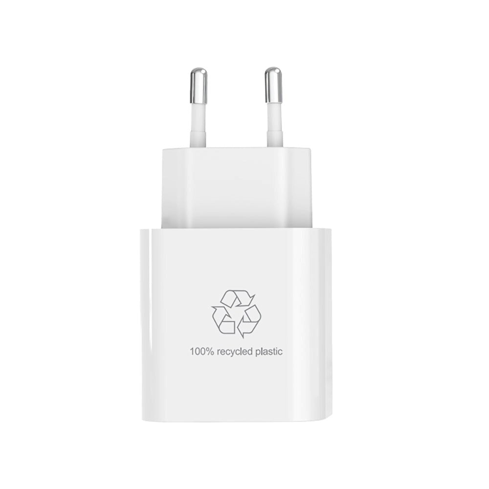 Upström Cirkulär PD 20W Bæredygtig Vægoplader m. USB-C - Hvid