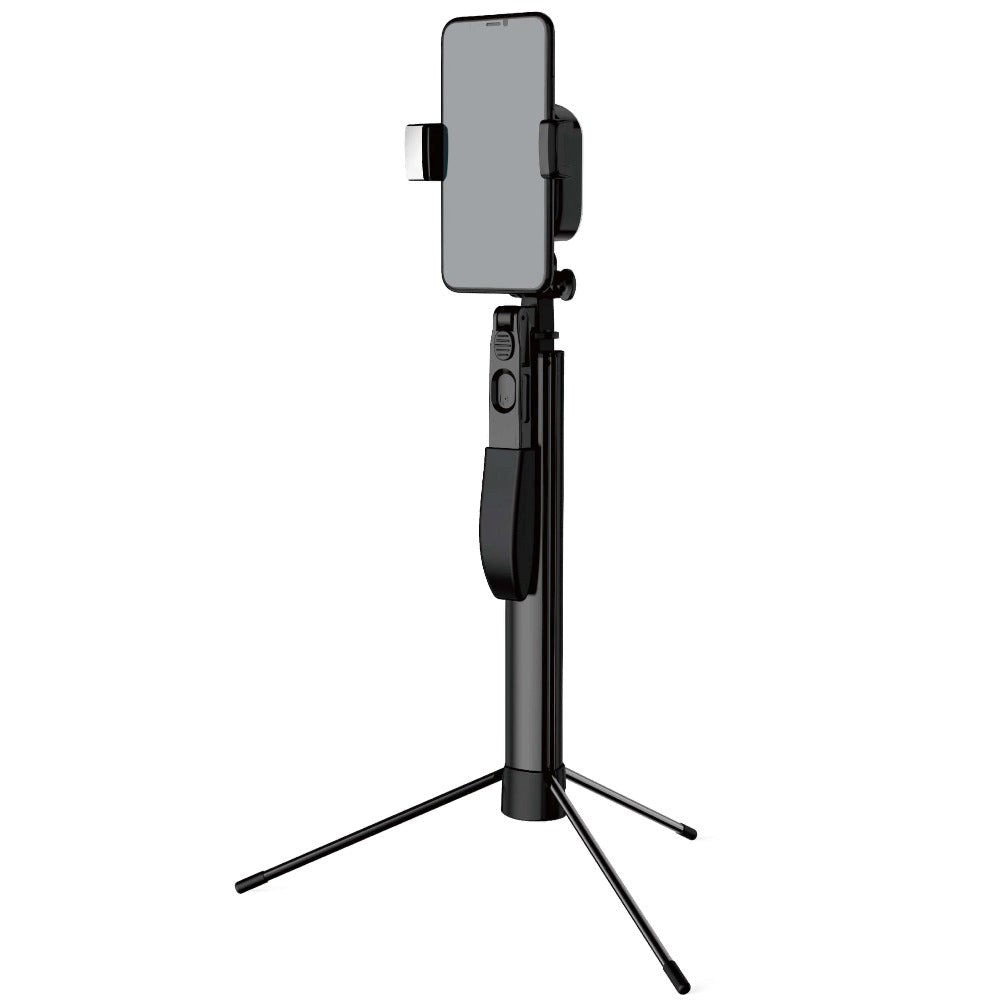 NORTH Stabilized Selfie Stick / Tripod m. Trådløs Kamera Udløser & 2 LED Lamper