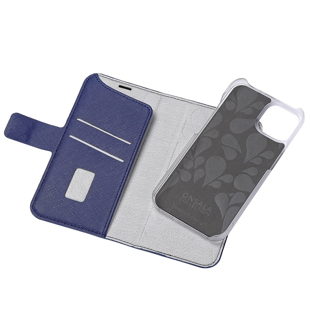 Onsala iPhone 14 / 13 ONSALA Fashion Collection Wallet Flip Cover m. Magnet - Navy Blue
