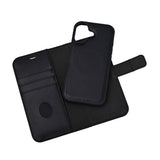 iPhone 17 RadiCover Exclusive 2-in-1 Anti Stråling Læder Flip Case m. Kortholder - MagSafe Kompatibel - Sort