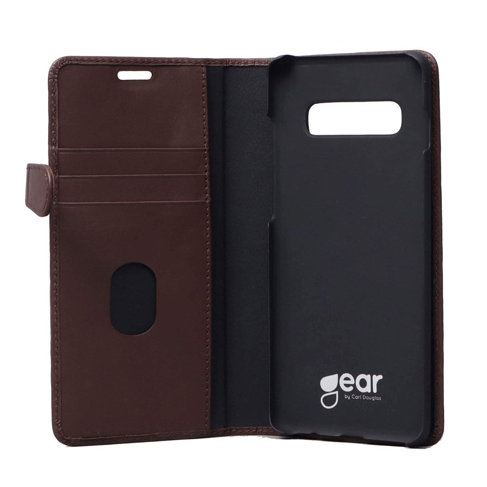 Buffalo - Samsung Galaxy S10+ (Plus) - 2-i-1 Ægte Læder Flip Cover - Brun