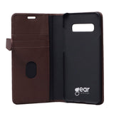 Buffalo - Samsung Galaxy S10+ (Plus) - 2-i-1 Ægte Læder Flip Cover - Brun
