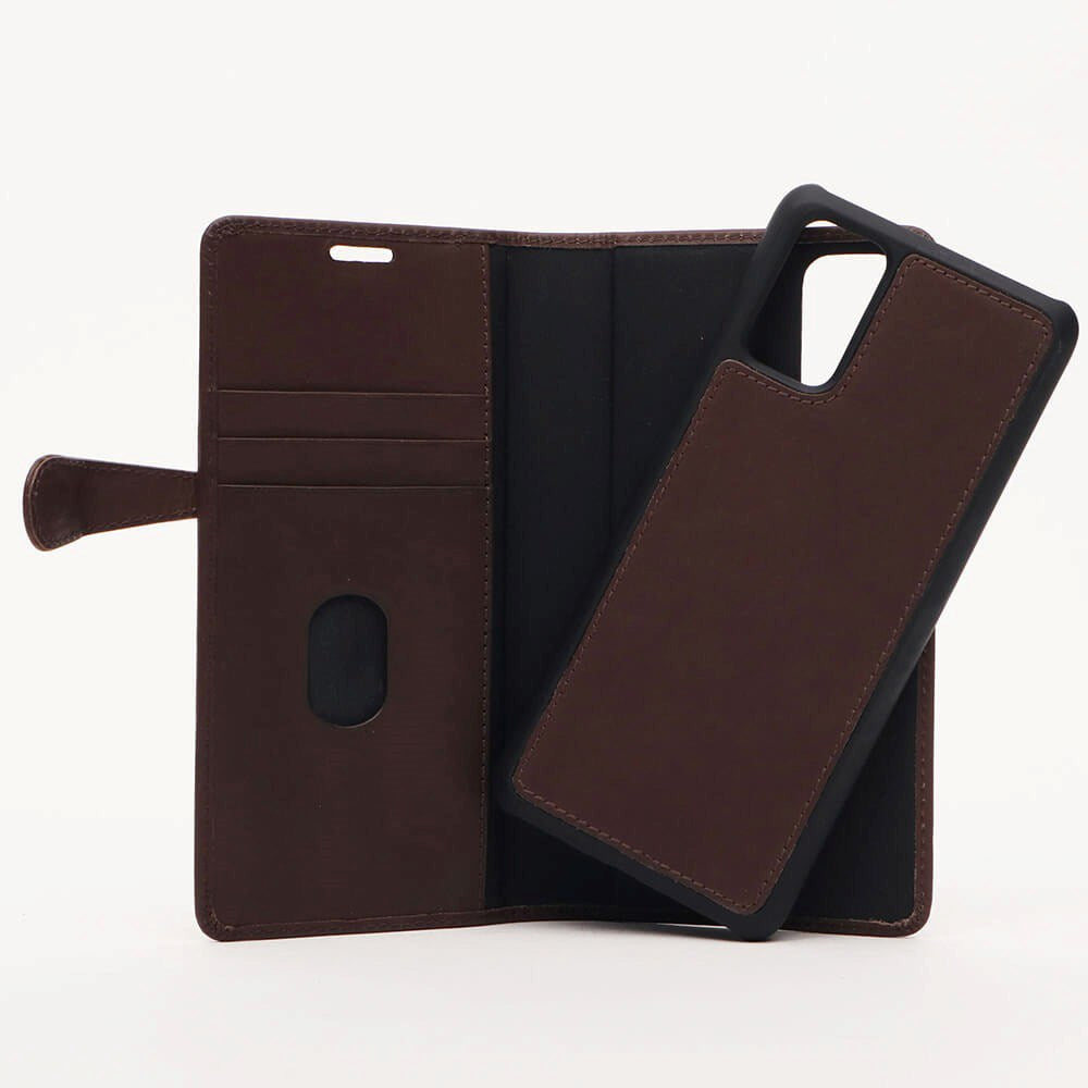 Buffalo - Samsung Galaxy S20+ (Plus) - 2-i-1 Ægte Læder Flip Cover - Brun