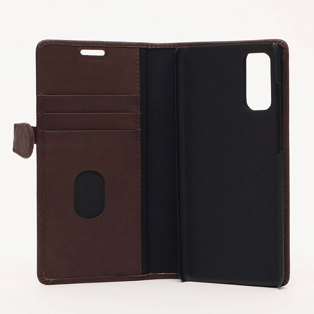 Buffalo - Samsung Galaxy S20 - 2-i-1 Ægte Læder Flip Cover - Brun