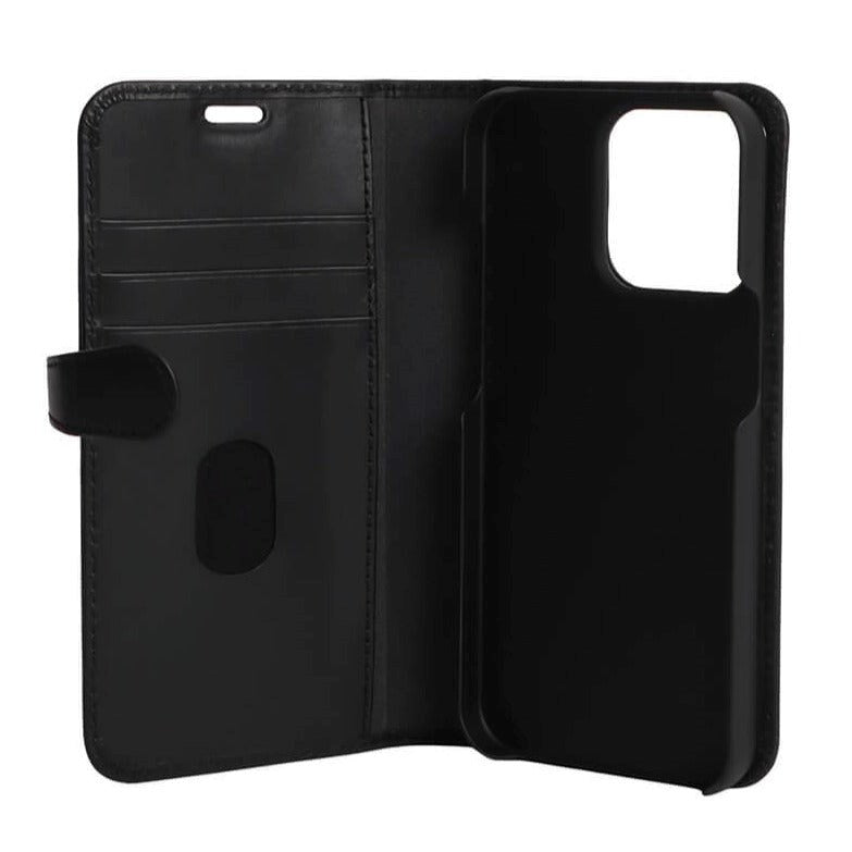 iPhone 13 Pro GEAR Buffalo 2-in-1 Wallet Ægte Læder Magnet Flip Cover m. Pung - Sort