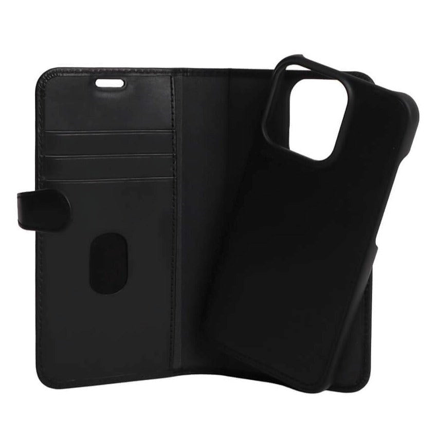 iPhone 13 Pro GEAR Buffalo 2-in-1 Wallet Ægte Læder Magnet Flip Cover m. Pung - Sort