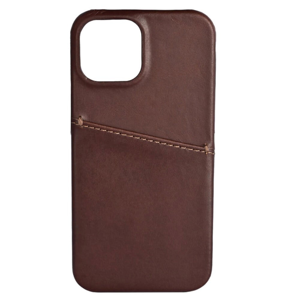 iPhone 13 Mini GEAR Buffalo Collection Ægte Læder Bagside Cover m. Kortlomme - Brun