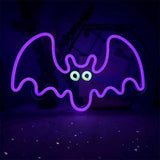 Forever Light LED Neon Skilt Halloween - Lilla og Hvidt Lys m. Flagermus