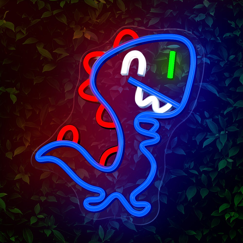 Forever Light Neon Skilt LED Jurassic Edition - Flerfarvet Lys m. Baby Dino