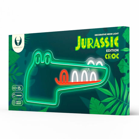 Forever Light Neon Skilt LED Jurassic Edition - Flerfarvet Lys m. Krokodille