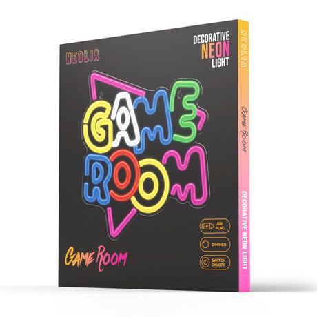 Neolia Neon Skilt LED - Flerfarvet Lys m. Game Room Motiv