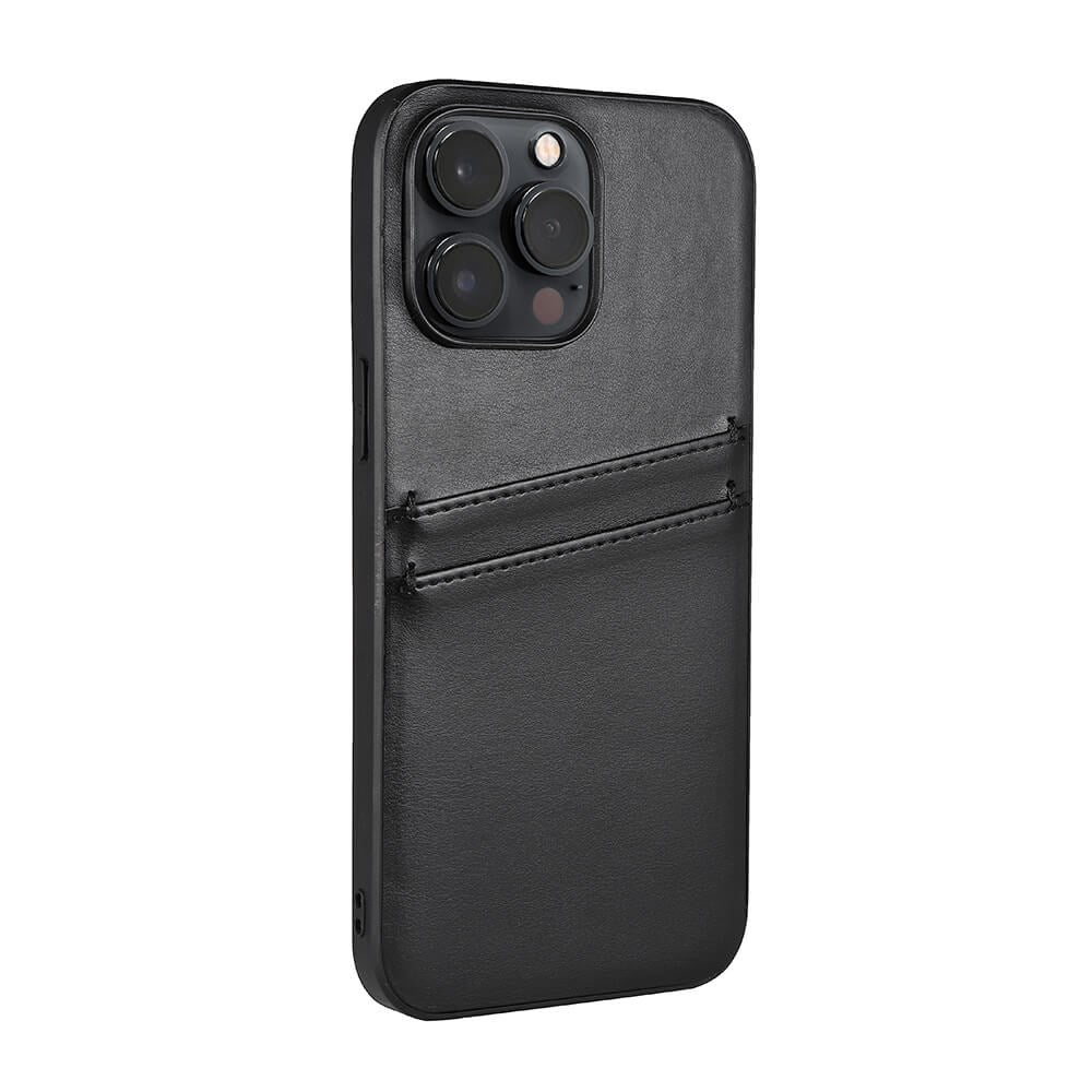 iPhone 14 Pro Max GEAR Buffalo Vegansk Læder Bagside Cover m. Kortlommer - Sort