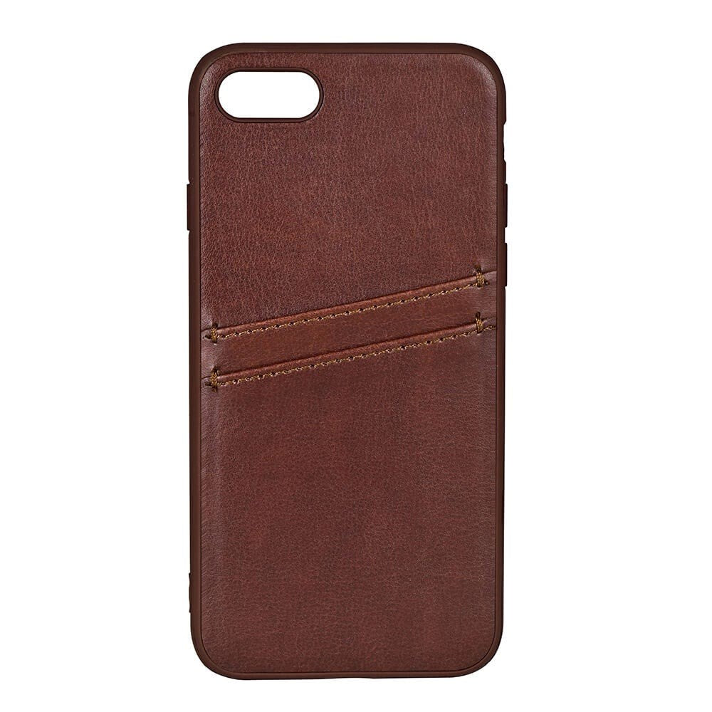 Buffalo iPhone SE (2022 / 2020) / 8 / 7 Ægte Læder Bagside Cover m. Kortlomme - Brun