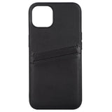 Buffalo iPhone 13 Ægte Læder Bagside Cover m. Kortlomme - Sort