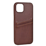 Buffalo iPhone 13 Ægte Læder Bagside Cover m. Kortlomme - Brun