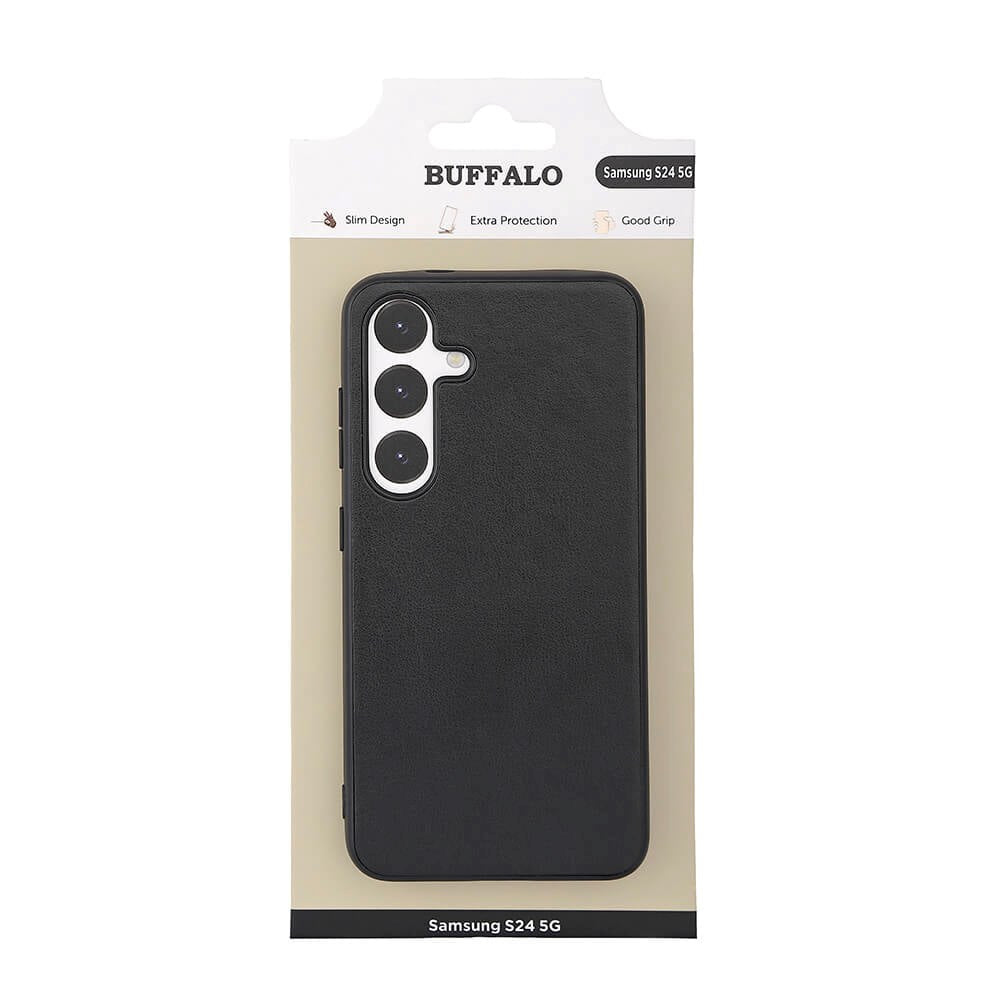 Samsung Galaxy S24 GEAR Buffalo Vegansk Læder Bagside Cover - Sort