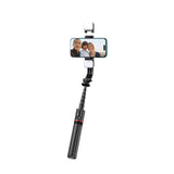 L05S Tech-Protect Selfiestang m. Tripod & Led Lys - Bluetooth - Sort