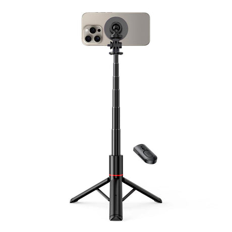 L06S Tech-Protect Kompakt Selfiestang m. Tripod & Bluetooth - MagSafe Kompatibel - Sort