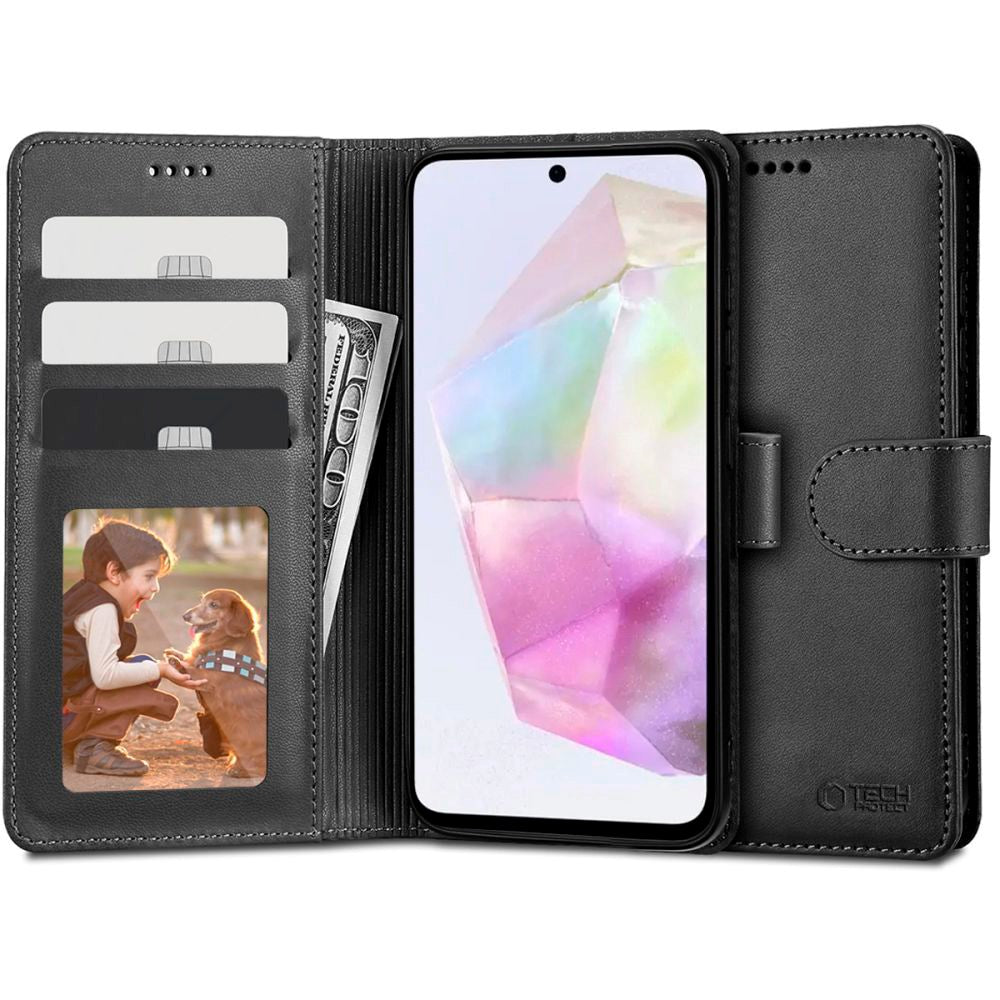 Samsung Galaxy A35 (5G) Tech-Protect Flip Wallet m. Pung - Sort