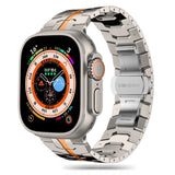 Apple Watch (42/44/SE/45/46/49mm) Tech-Protect Stainless Line Stål Urrem - Titanium / Orange