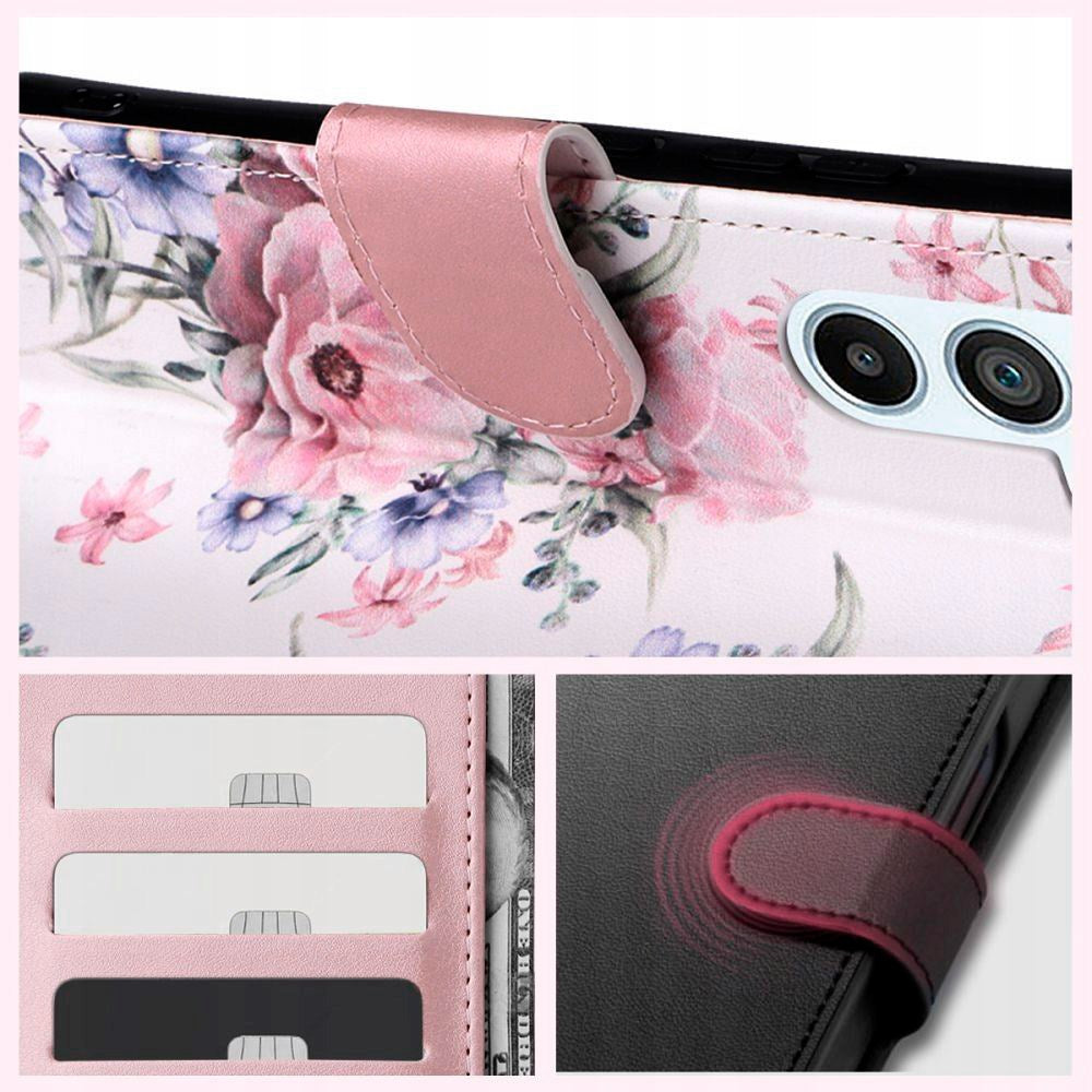 Xiaomi Redmi Note 13 Pro (4G) Tech-Protect Wallet Flip Cover m. Pung & Ståfunktion - Marmor