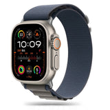 Apple Watch (42/44/SE/45/46/49mm) Tech-Protect Nylon Pro Urrem - Mørkeblå / Grå