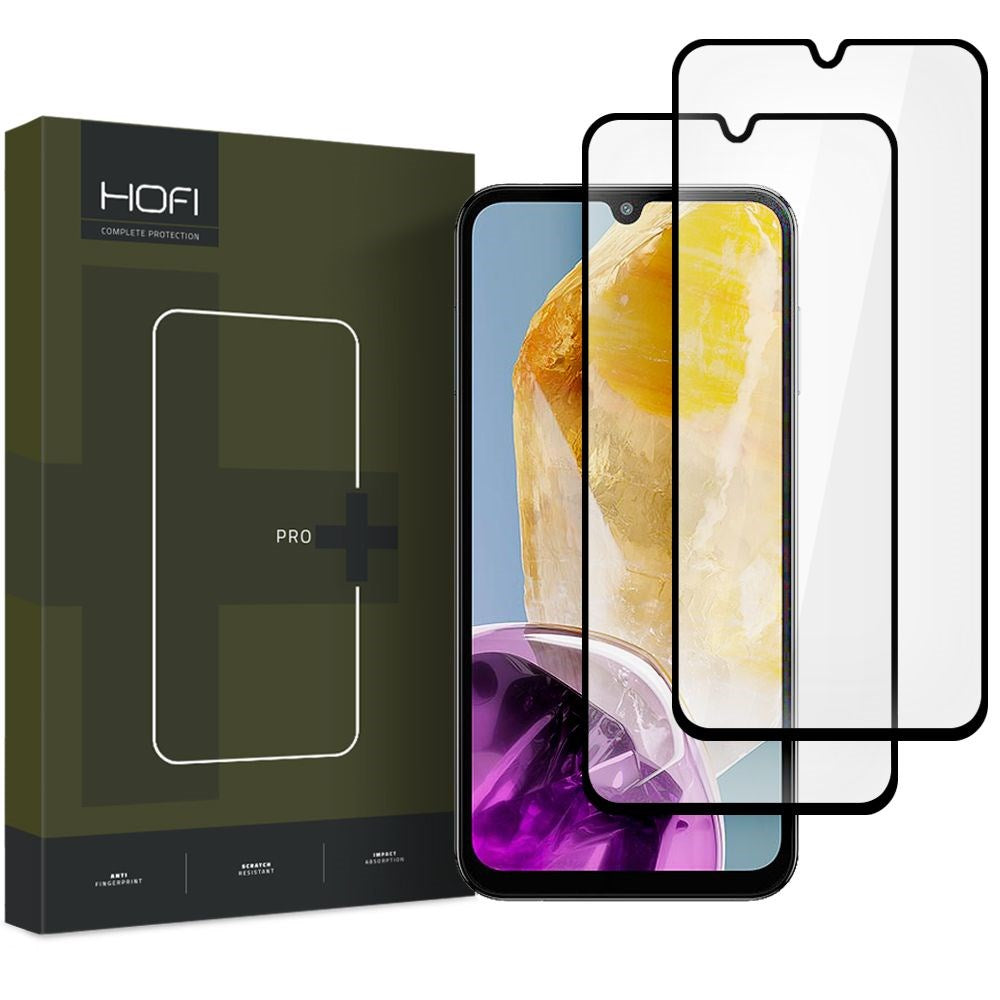 Samsung Galaxy M15 (5G) Hofi Glass Pro+ Hærdet Glas Skærmbeskyttelse - Case Friendly - 2-Pak - Sort Kant