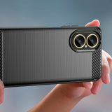 Realme C67 (4G) Tech-Protect Fleksibelt Plastik Carbon Bagside Cover - Sort