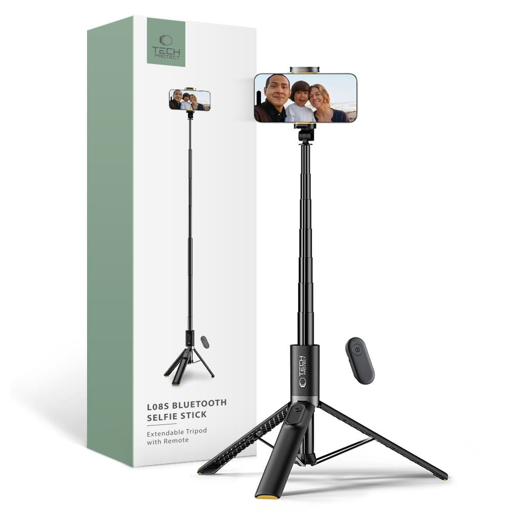 L07S Tech-Protect Selfiestang m. Tripod & Bluetooth - Sort