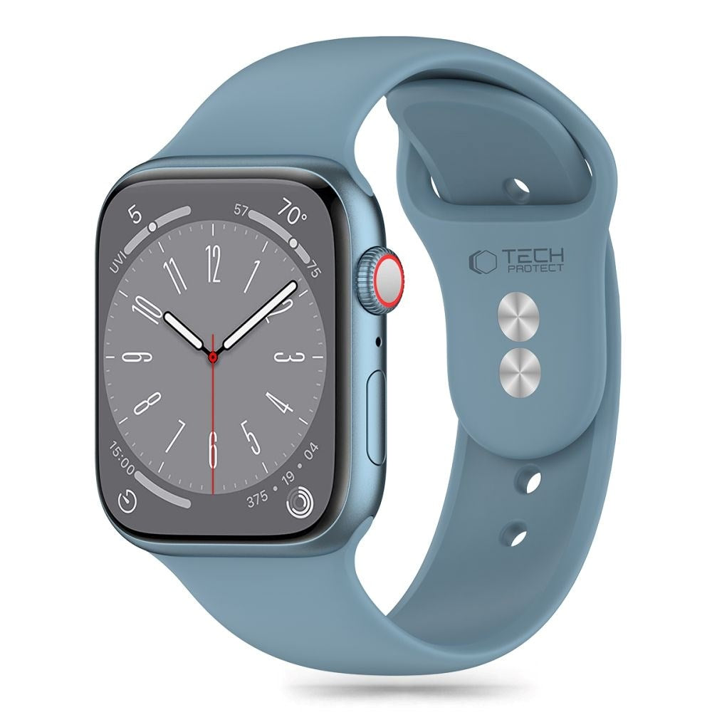 Apple Watch (42/44/SE/45/46/49mm) Tech-Protect Silikone Rem - Winter Blue