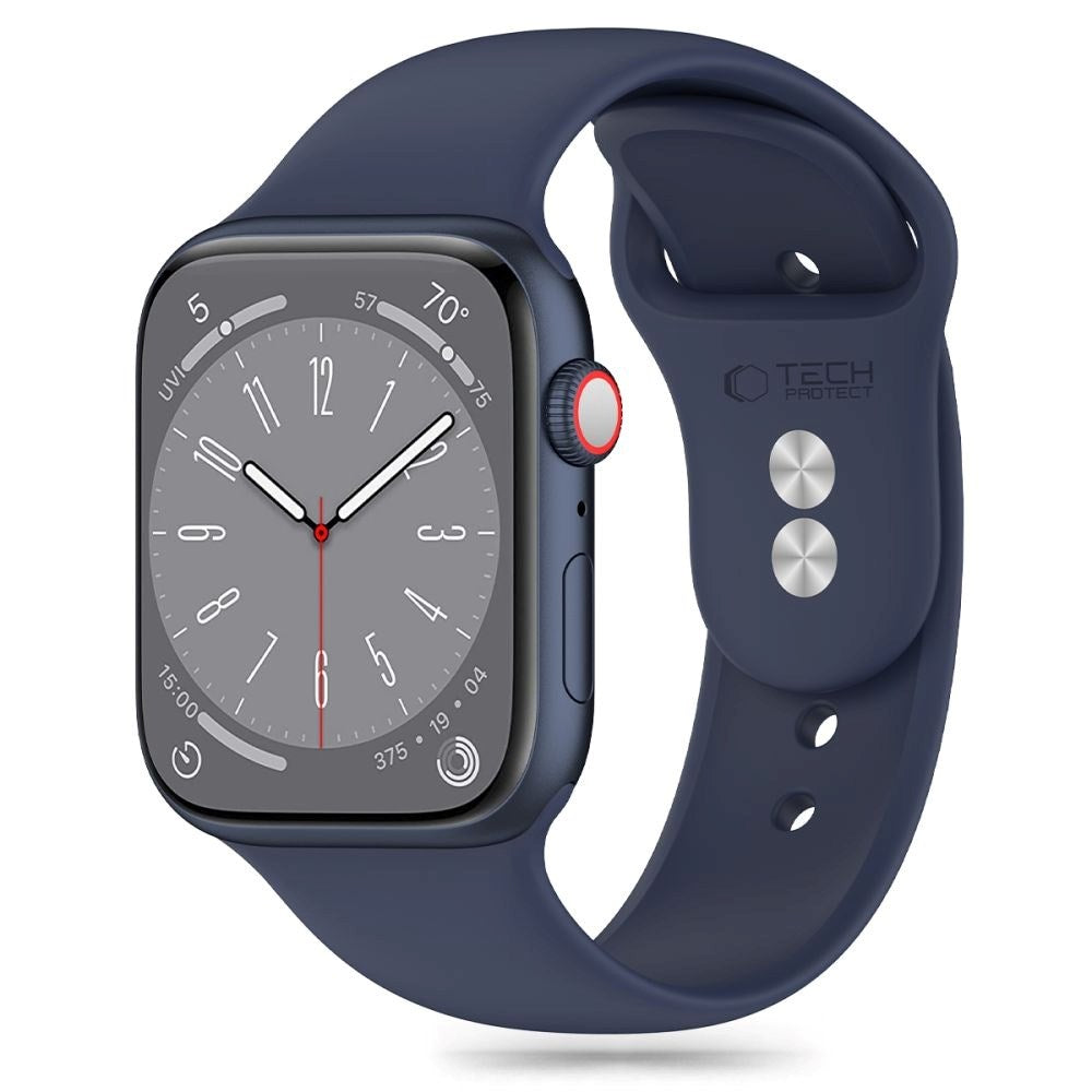 Apple Watch (42/44/SE/45/46/49mm) Tech-Protect Silikone Rem - Midnight Blue