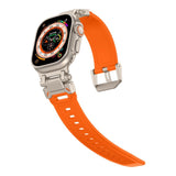 Tech-Protect Apple Watch (42/44/SE/45/46/49mm) Delta Pro Silikone Rem - Orange / Titanium