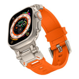 Tech-Protect Apple Watch (42/44/SE/45/46/49mm) Delta Pro Silikone Rem - Orange / Titanium