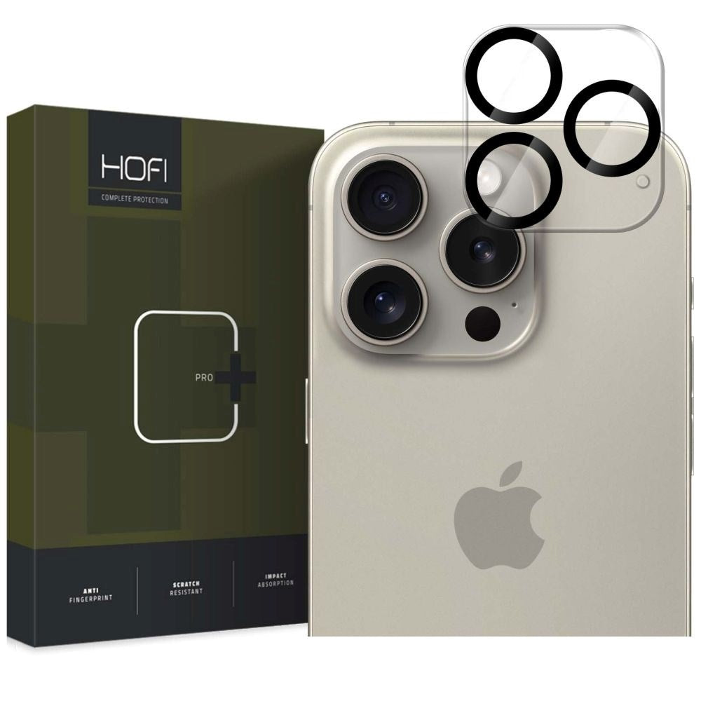 iPhone 16 Pro / 16 Pro Max Hofi Cam Pro+ - Kameralinse Beskyttelsesglas - Gennemsigtig / Sort